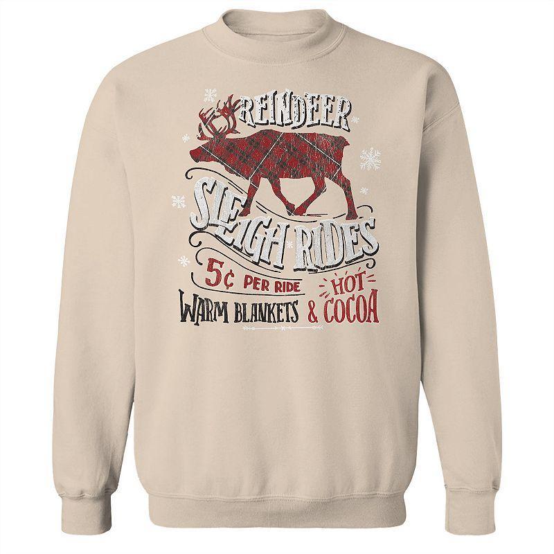 Mens Reindeer Sleigh Graphic Sweatshirt, Womens Brown Product Image