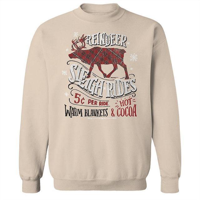 Mens Reindeer Sleigh Graphic Sweatshirt, Womens Brown Product Image