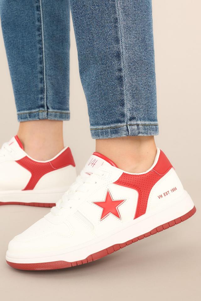 Vintage Havana On Beat Red & White Sneakers Product Image