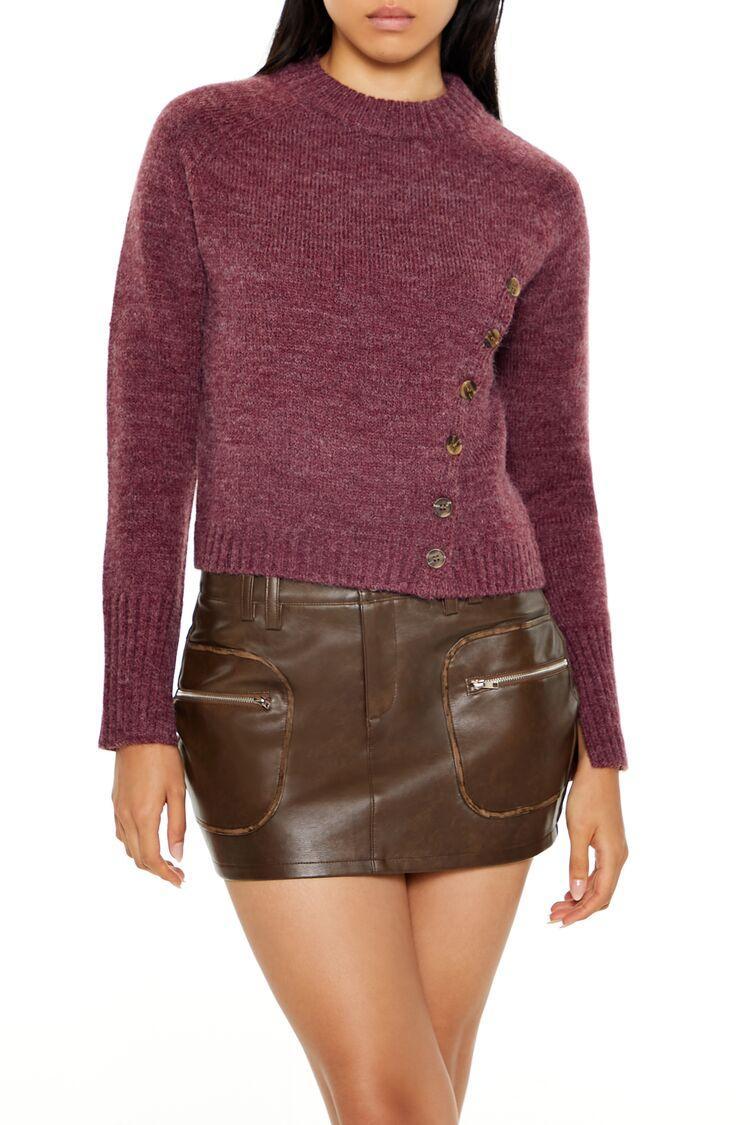 Marled Button-Front Sweater | Forever 21 Product Image