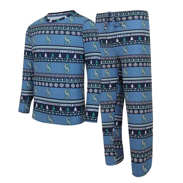 Mens Concepts Sport Navy Seattle Mariners Knit Ugly Sweater Long Sleeve Top & Pants Set Product Image