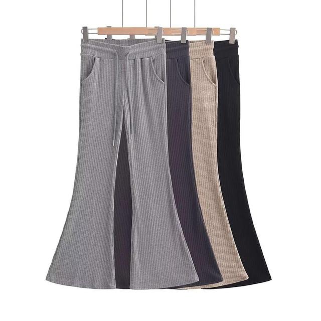 High Rise Plain Flared Pants Product Image