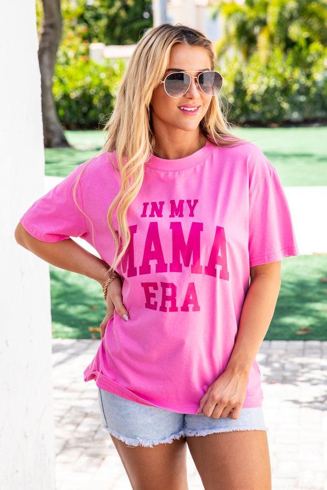 In My Mama Era Hot Pink Oversized Graphic Tee Product Image