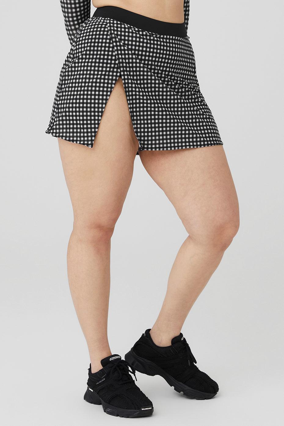 Mesh Gingham Skirt - Black Female Product Image