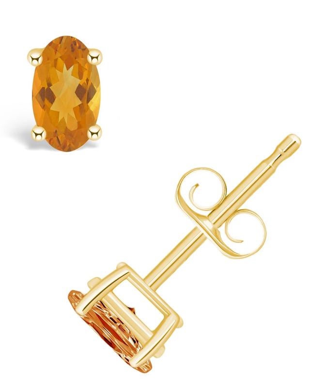 Citrine (1/2 ct. t.w.) Stud Earrings in 14K White Gold or 14K Yellow Gold Product Image