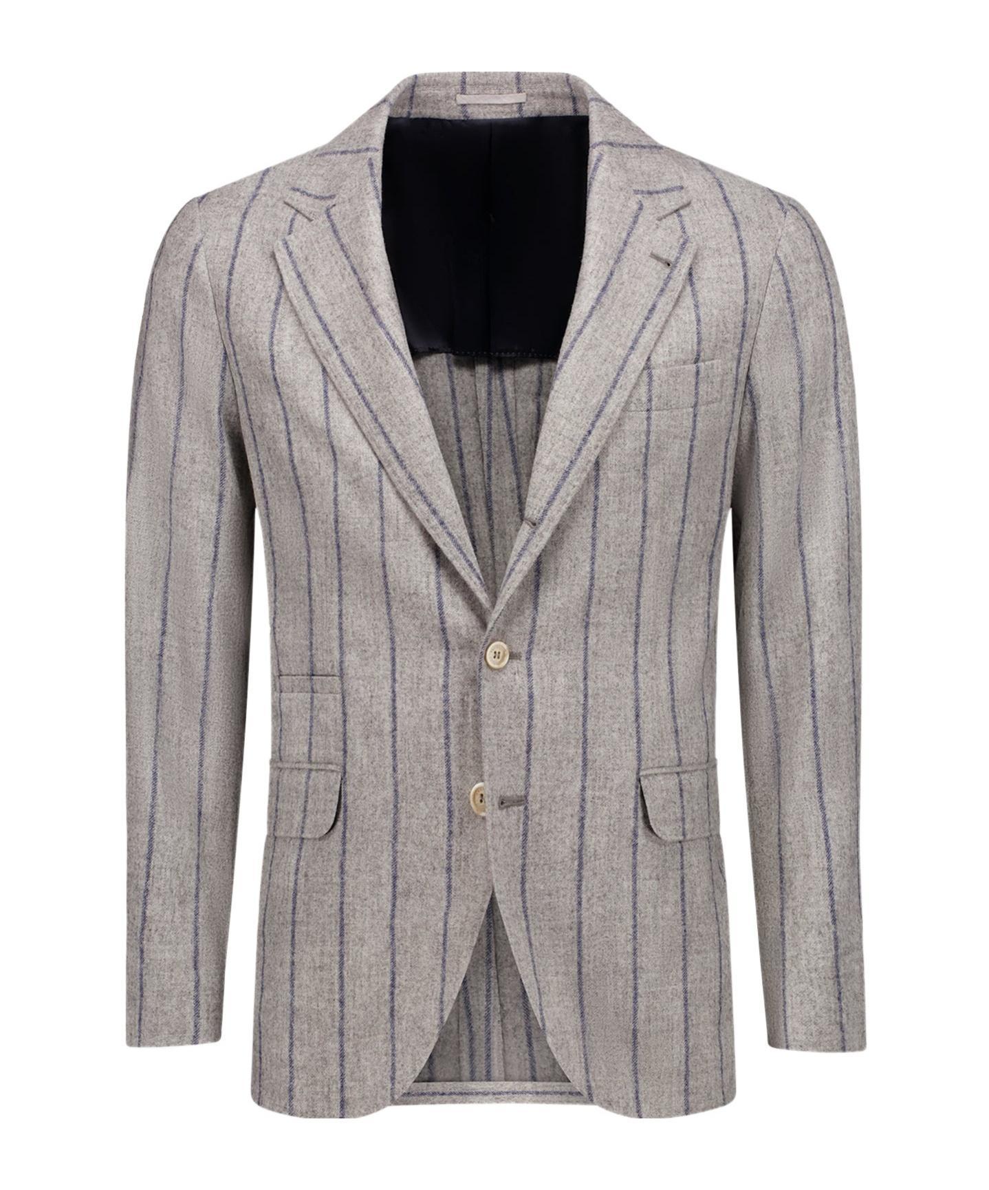 BRUNELLO CUCINELLI Long-sleeved Suit Coat In Gray Product Image