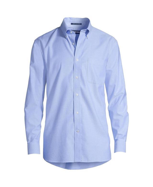 Lands End Mens Tailored Fit No Iron Solid Supima Cotton Oxford Dress Shirt Product Image