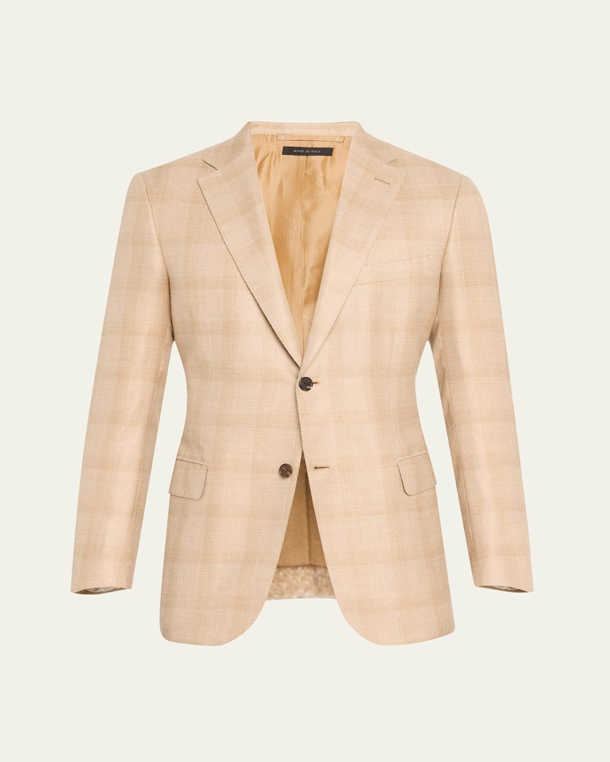 Mens Cashmere-Silk Plaid Sport Coat Product Image