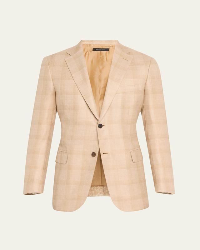 Mens Cashmere-Silk Plaid Sport Coat Product Image