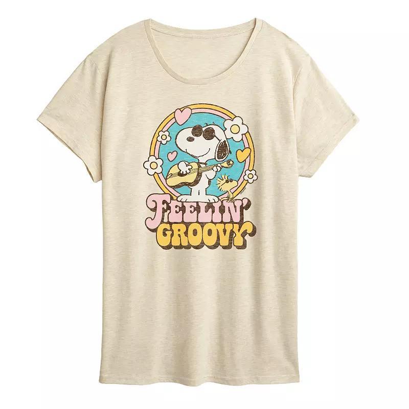 Womens Peanuts Snoopy Feelin Groovy Graphic Tee Product Image