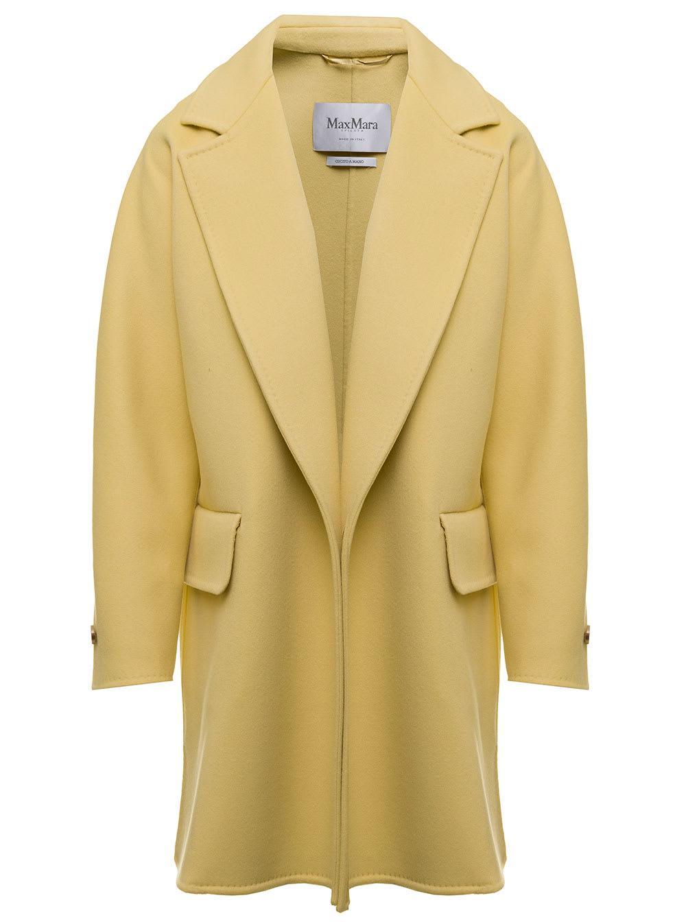 MAX MARA Maxmara Womans Beira Wool Blend Yellow Coat Product Image