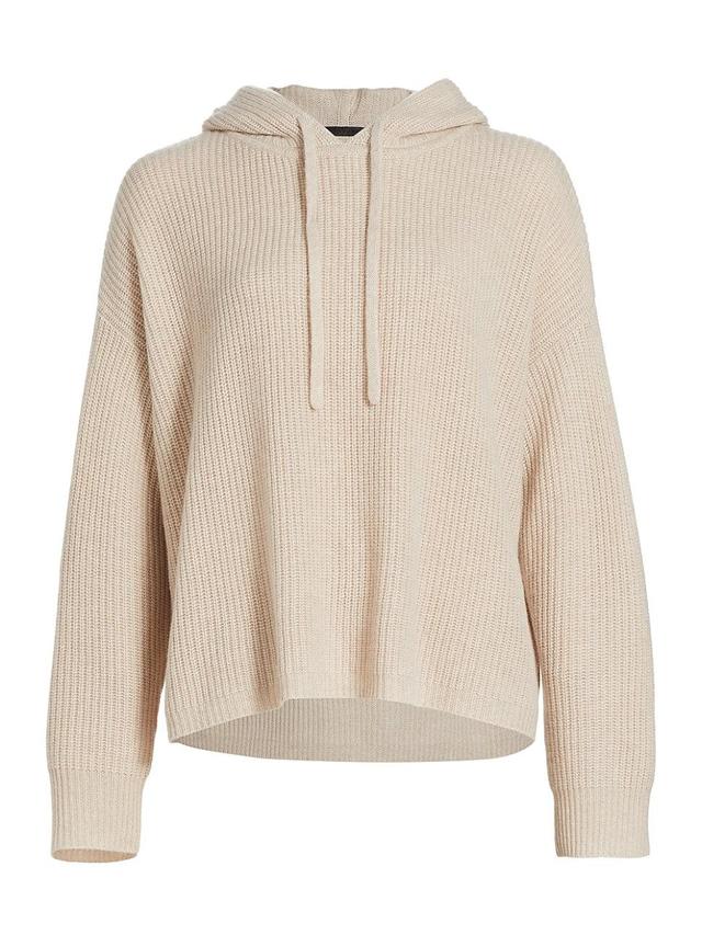 Womens Ribbed Cashmere Fisherman Hoodie Product Image