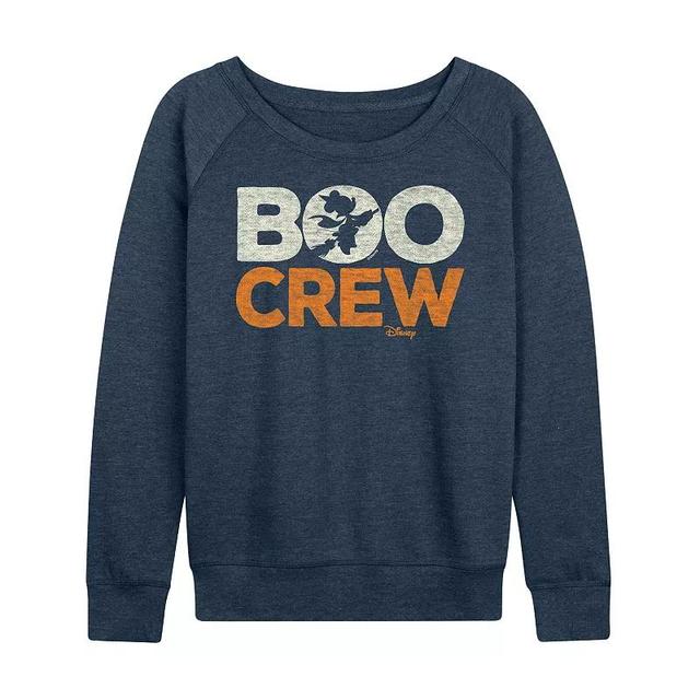 Disneys Minnie Mouse Womens Boo Crew Lightweight French Terry Sweatshirt Grey Indigo Product Image