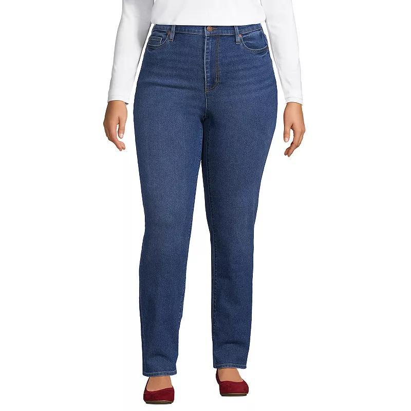 Plus Size Lands End Recover High Rise Straight Leg Jeans, Womens Product Image