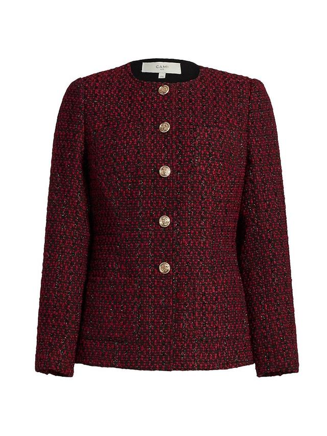 Womens Wrenley Metallic Wool-Blend Tweed Jacket Product Image