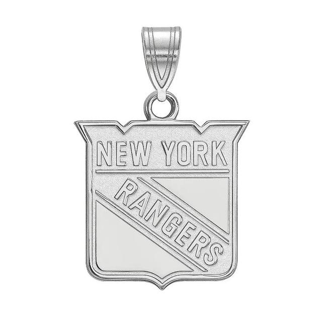 LogoArt New York Rangers 10k Gold Logo Pendant, Womens 10k White Gold Product Image