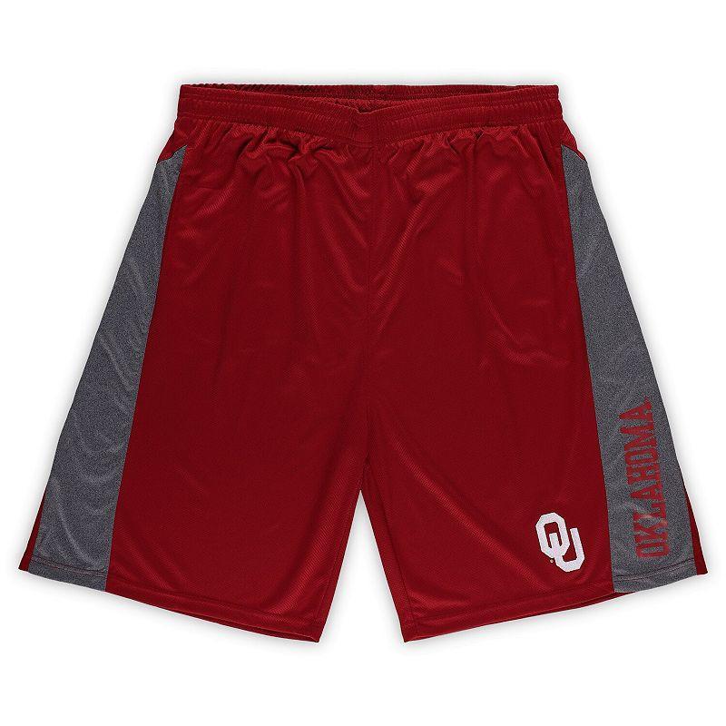 Mens Profile Crimson Oklahoma Sooners Big & Tall Textured Shorts Product Image