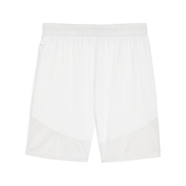 PUMA teamFINAL Men's Soccer Shorts in White/Black/Feather Grey Product Image