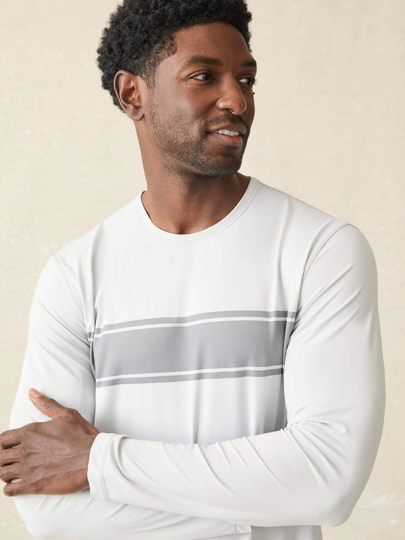 Shorelite Long-Sleeve Tech Tee - Grey Steel Surf Stripe Product Image