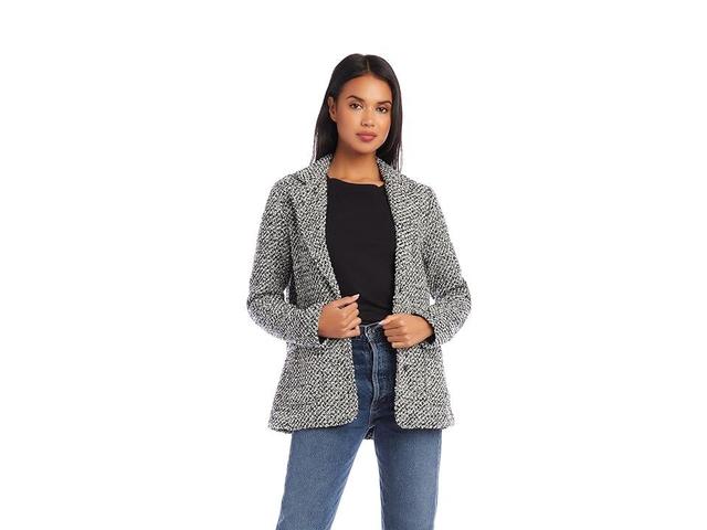 Karen Kane Tweed Blazer (Black/Off-White) Women's Jacket Product Image