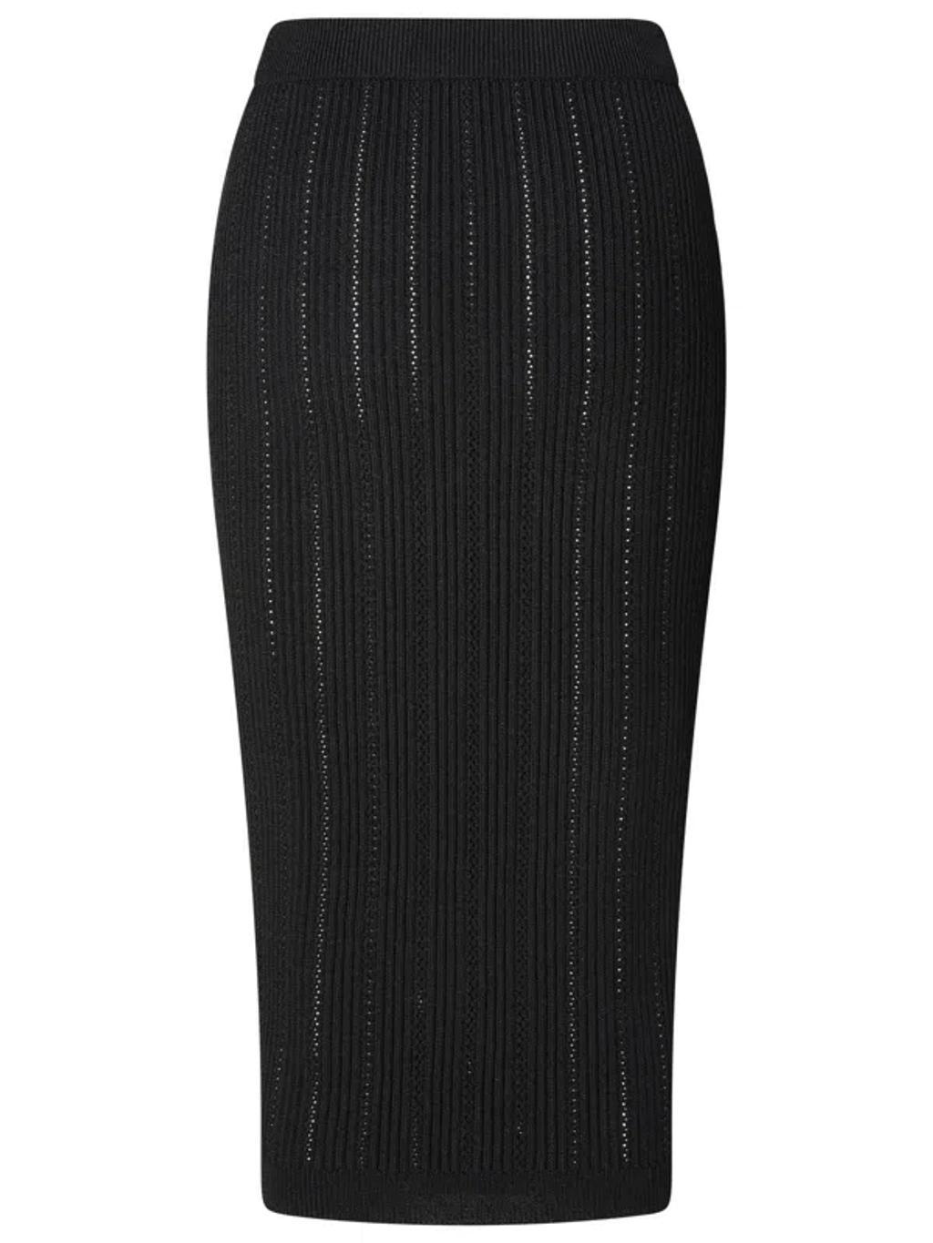 Black Viscose Blend Skirt Product Image