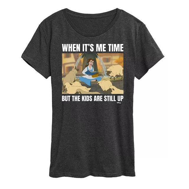 Disney Princess Belle Womens Me Time Meme Graphic Tee Blue Product Image