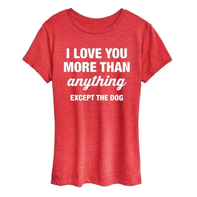 Womens Except The Dog Graphic Tee Red Product Image