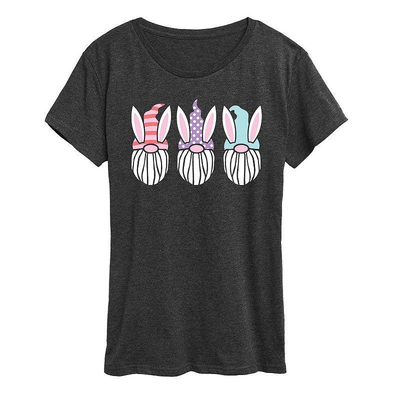 Womens Easter Gnome Faces Graphic Tee Blue Product Image