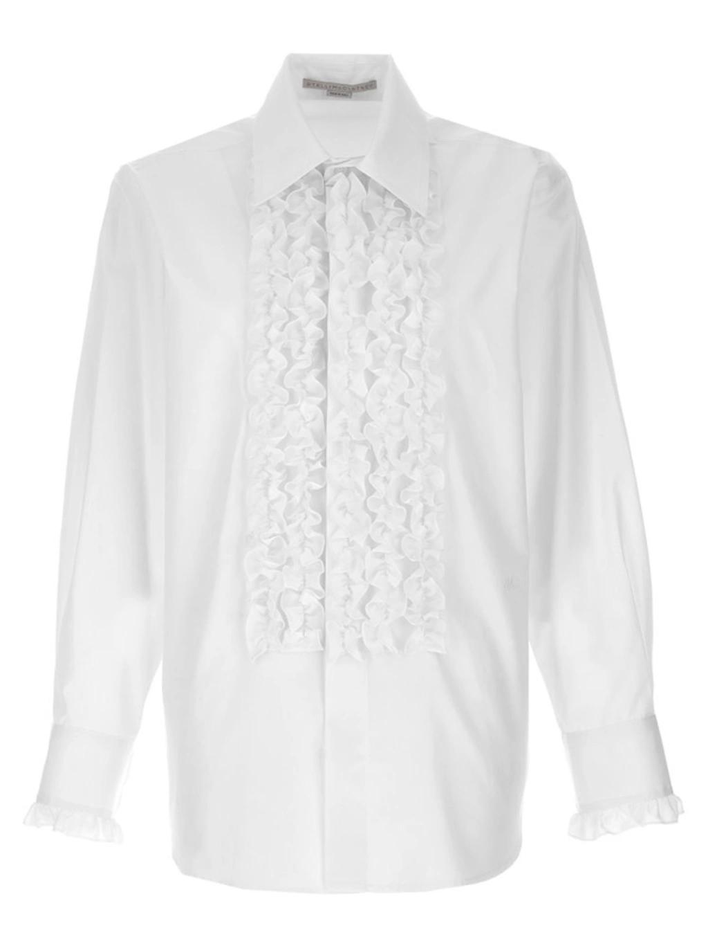 Ruffle Detailed Shirt In White Product Image