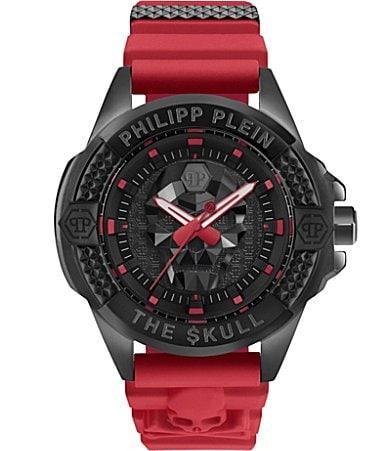 Philipp Plein Mens The Kull Analog Red Silicone Strap Watch Product Image