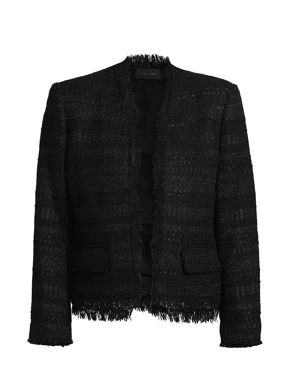 Womens Harper Fringed Tweed Jacket Product Image