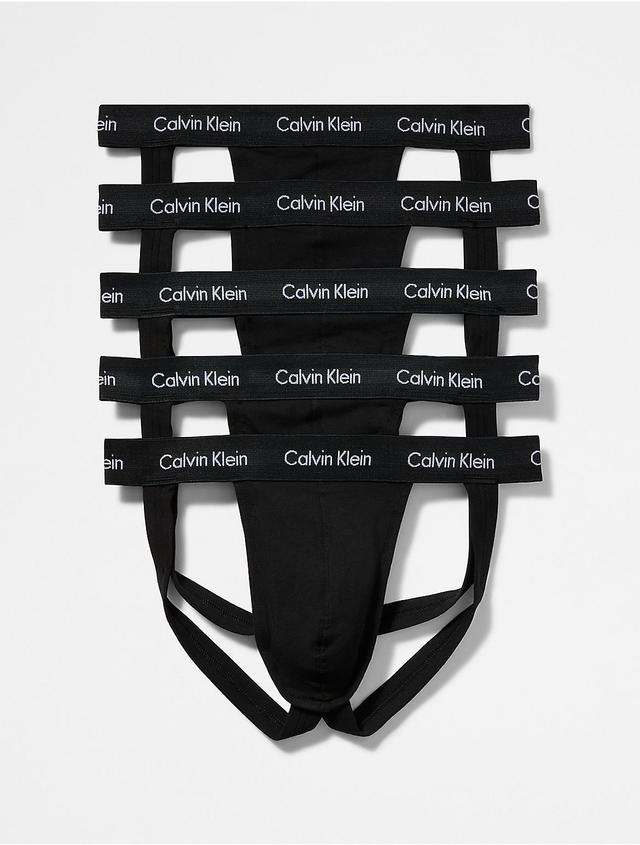 Calvin Klein Mens Cotton Stretch 5-Pack Jock Strap - White - XL Product Image