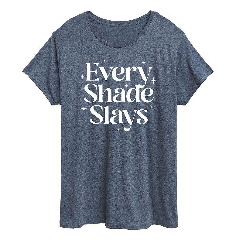 Plus Every Shade Slays Graphic Tee, Womens Grey Blue Product Image