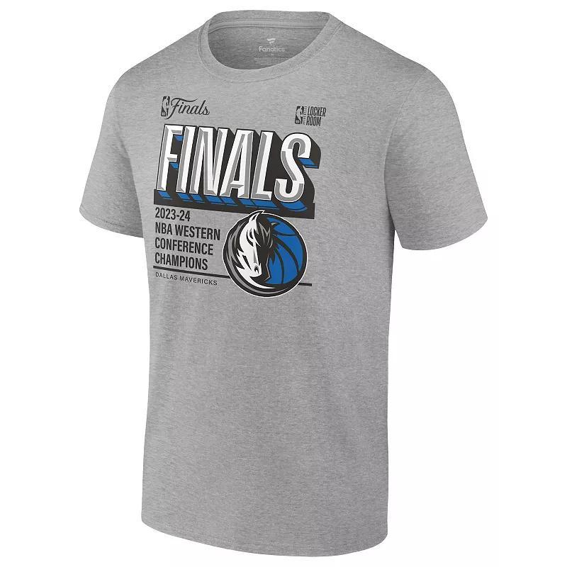 Mens NBA Dallas Mavericks Fanatics 2024 Western Conference Champions Locker Room Authentic T-Shirt Silver Product Image