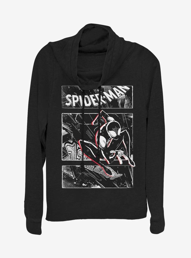 Marvel Spider-Man Street Panels Cowlneck Long-Sleeve Girls Top Product Image