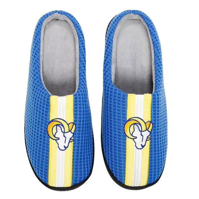 Mens FOCO Royal Los Angeles Rams Team Stripe Memory Foam Slide Slippers Product Image