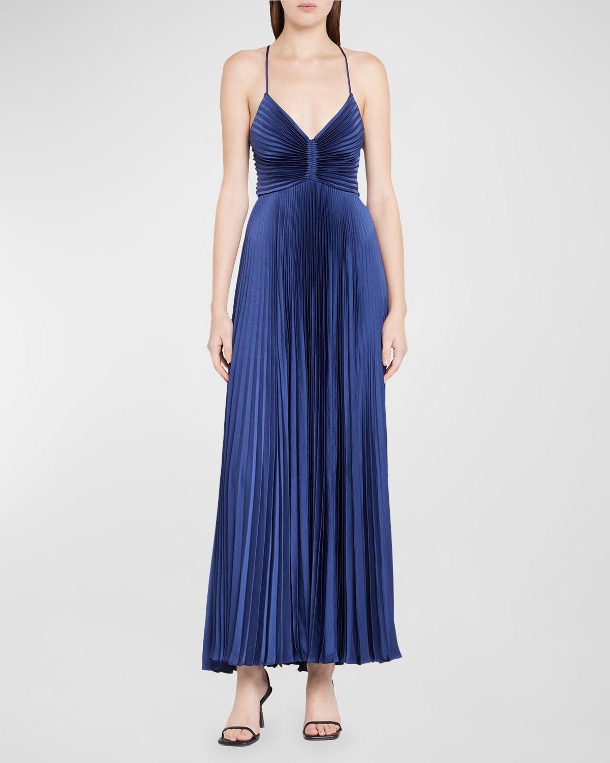 Womens Aries Floor-Length Pleated Gown Product Image