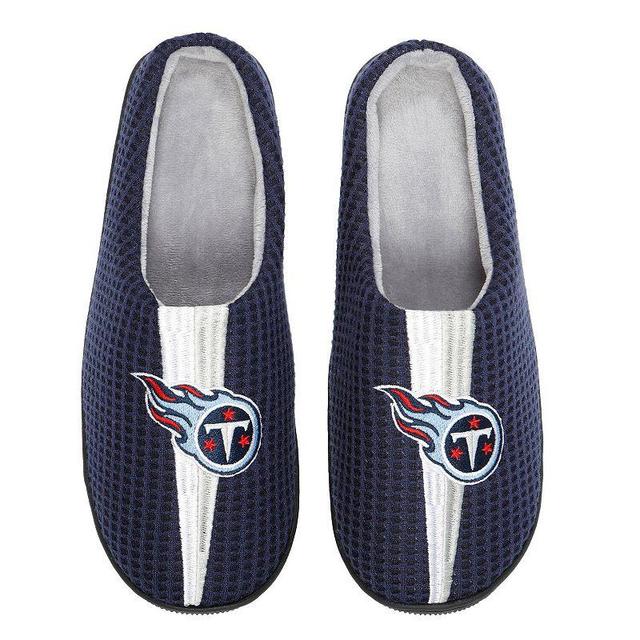 Mens FOCO Tennessee Titans Team Stripe Memory Foam Slide Slippers Blue Product Image