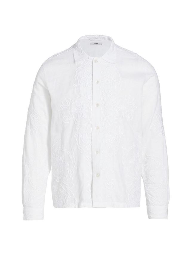 Mens Village Garden Embroidered Cotton-Linen Shirt Product Image