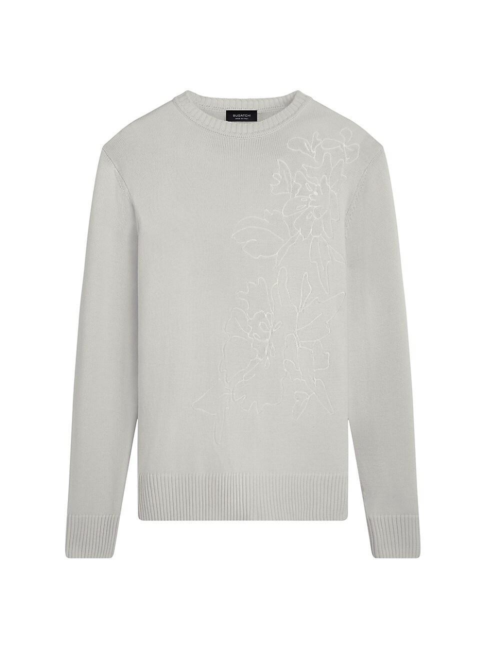 Mens Embroidered Crewneck Long-Sleeve Sweater Product Image