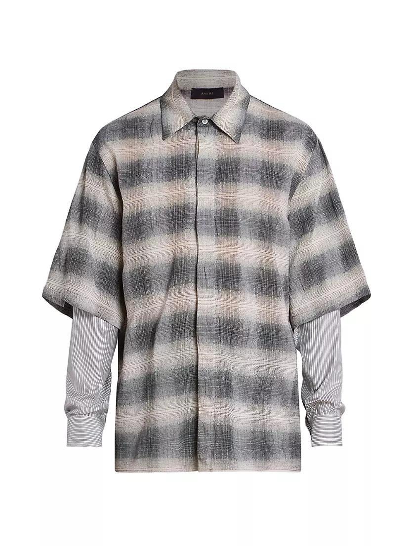 Plaid Cotton-Blend Long-Sleeve Shirt Product Image