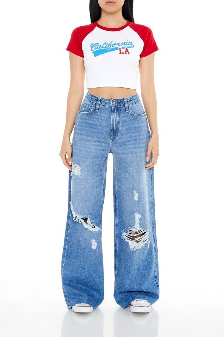 Distressed Wide-Leg Jeans | Forever 21 product image