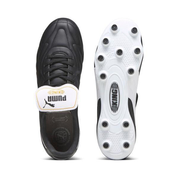 PUMA KING TOP Firm Ground/Artificial Ground Men's Soccer Cleats Shoes in Black/White/Gold Product Image