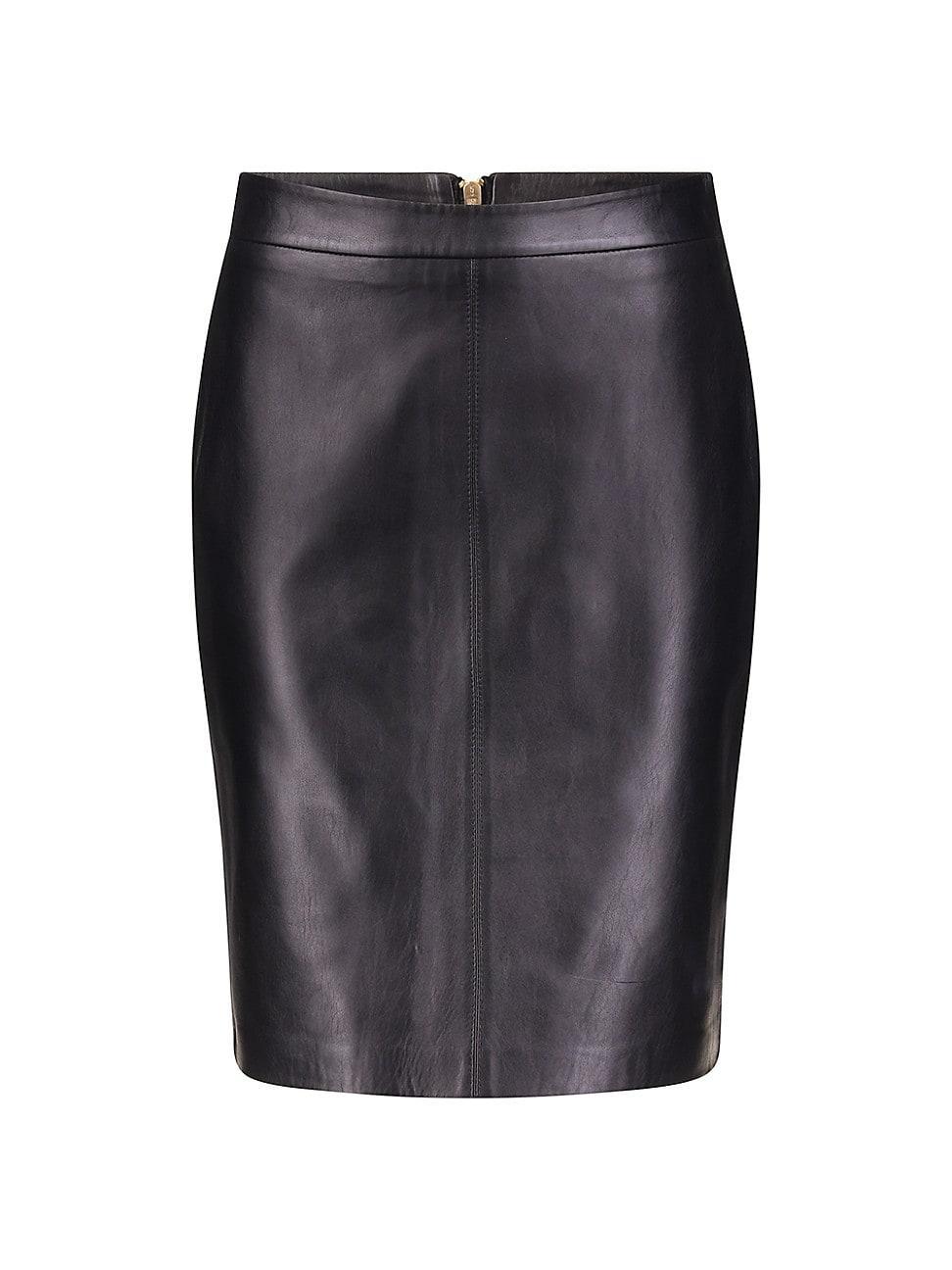 Womens Fitted Leather Pencil Skirt product image