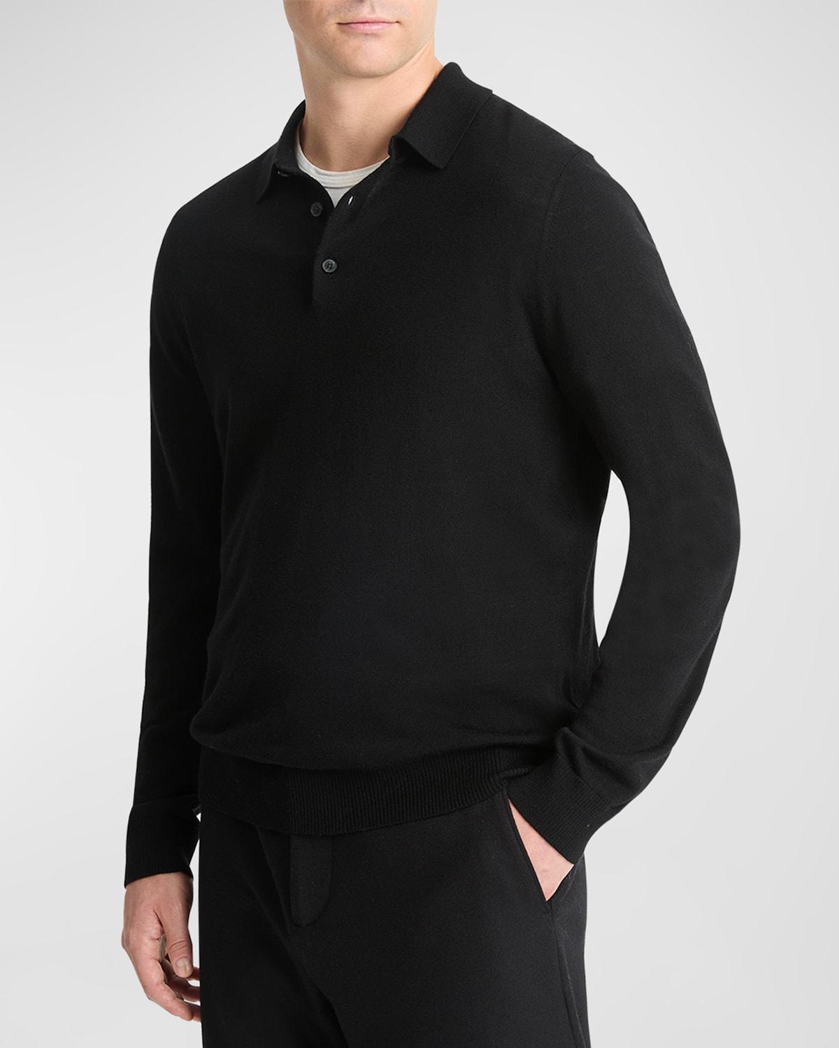 Mens Merino Long-Sleeve Polo Shirt Product Image