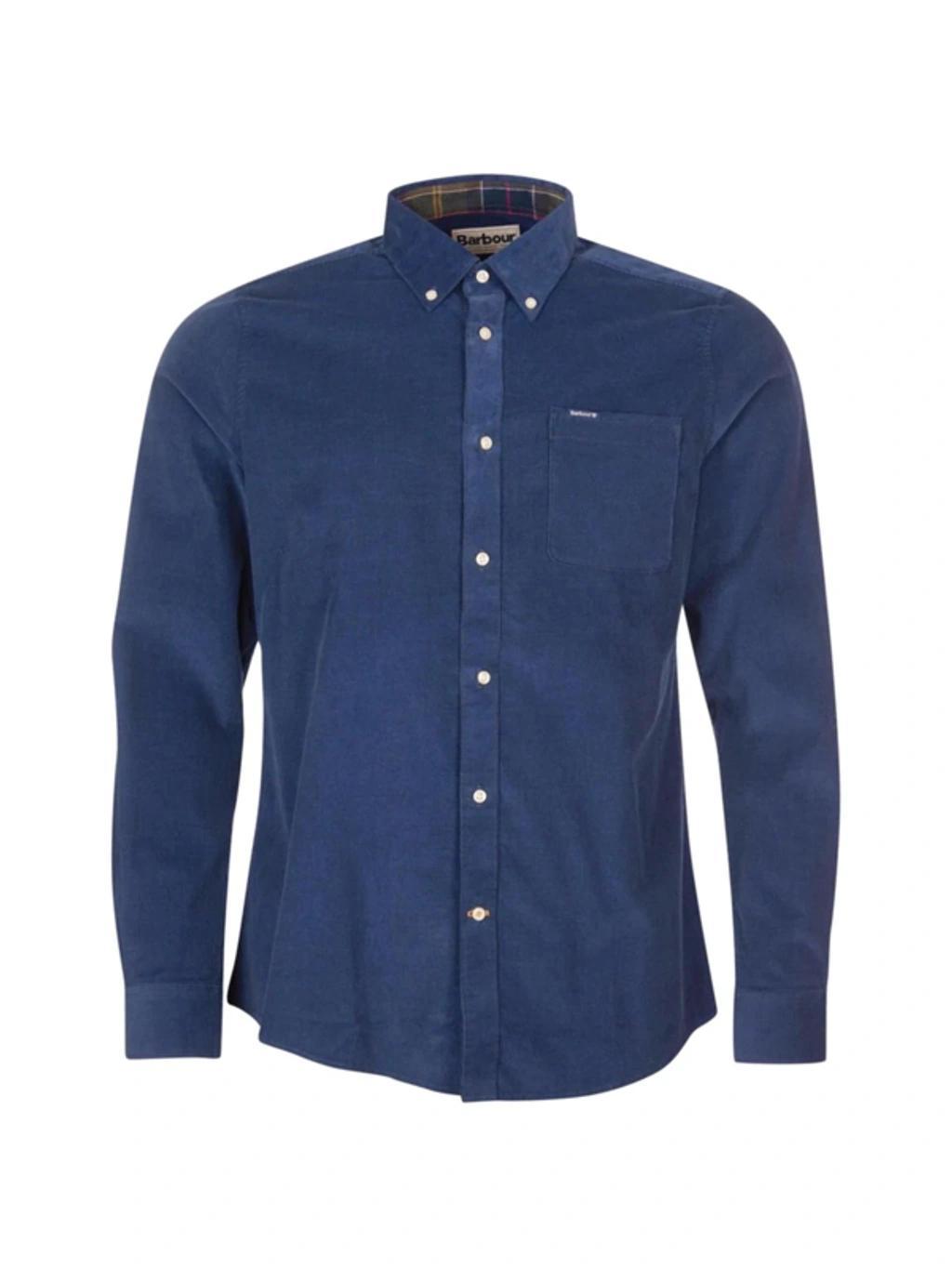 Ramsey Micro Corduroy Regular Fit Shirt In Dark Denim Product Image