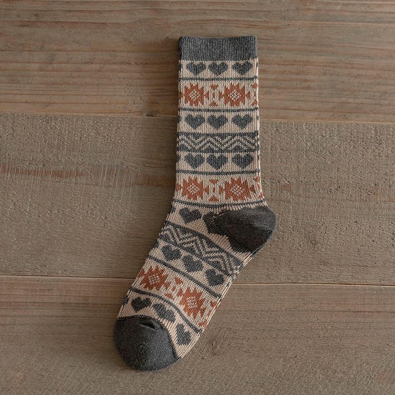 Patterned Crew Socks Product Image