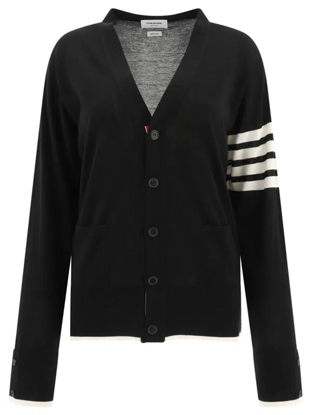 "4 Bar" Cardigan In Black Product Image