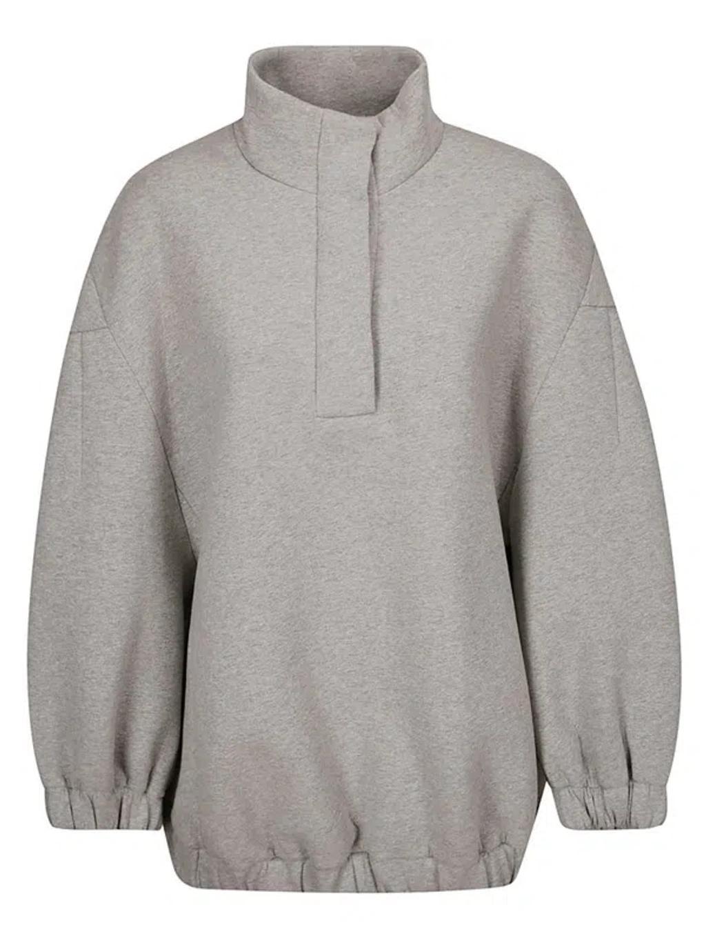 Oversized Cotton-blend Jersey Sweatshirt In Grey Melange product image