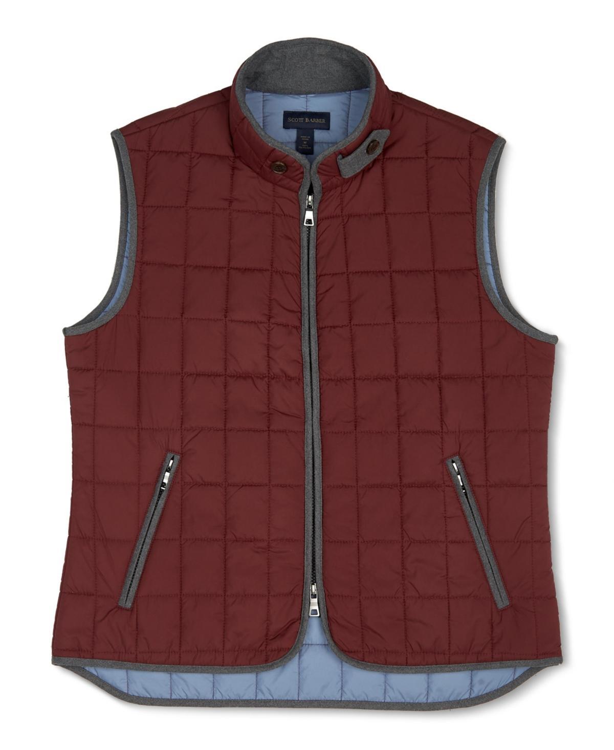 Scott Barber Mens Quilted Vest - Burgundy Product Image